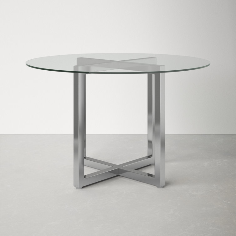 Freedom round glass online dining table